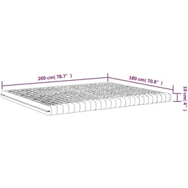 vidaXL Schaumstoffmatratze Weiß 180x200 cm 7-Zonen Härtegrad 20 ILD