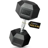 HQ Germany® Hexagon Hanteln 22,5kg 2 Stück | Geruchsarm, ±1,5% Gewichtstoleranz | 22,5kg Hantel, 22,5 kg hanteln 2er Set, Kurzhantel, Dumbbell, 22,5 Kilo Hantel Set, Hantelset Hexagon