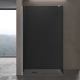 doporro Bremen01VG Walk-In-Dusche 130 x 200 cm ESG-Sicherheitsglas vollgrau