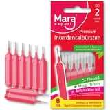 Interdentalbürste ROT -MARA EXPERT | 0,5 mm ISO 2 Mittel fein | 8 Interdentalbürsten | Biokunststoff | Bürsten für Zahnzwischenräume | Mit Minz Geschmack - Chlorhexidin - Fluorid