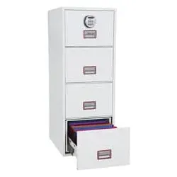 Hängeregistraturenschrank 4 Laden weiß PHOENIX FS2254E Stahl, Feuerschutz