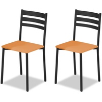 ASTIMESA Küchenstuhl aus Metall mit offener Rückenlehne, orange, 52 cm x 45 cm x 40 cm