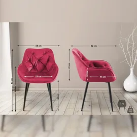 CLP Stuhl Tanna Samt rot