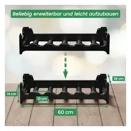 ARTECSIS Weinregal stapelbar 48 Flaschen Schwarz