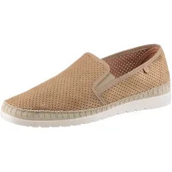 Slipper VERBENAS "Boris Hole Gallery", Herren, Gr. 40, beige, Textil, Veloursleder, klassisch, Schuhe, Espadrilles, Sommerschuh, Freizeitschuh mit luftiger Perforierung