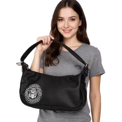 RAMONES Punkrock-Band Schulter-Tasche Damen Handtasche mit breitem Riemen LM108440RAM0 Schwarz/Grau - One-Size