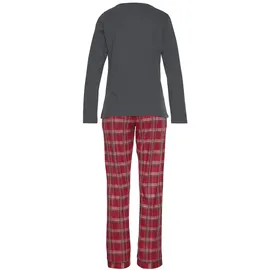 H.I.S. H.I.S Damen Pyjama braun/rot-kariert Gr.36