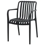 Buri Stuhl Theresa stapelbar, Stühle, schwarz, Sessel aus Kunststoff, Stapelstuhl Garten, Sitzgarnituren für Zuhause, Hochlehner für Draußen