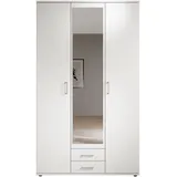 SchlafKONTOR Kleiderschrank SCHLAFKONTOR "Karl Drehtürenschrank Schlafzimmerschrank mit Spiegel Garderobe", weiß, B:120cm H:196cm T:54cm, Schränke, Kleiderschrank, in 2 Breiten, mit zusätzlichen Einlegeböden TOPSELLER