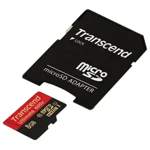 Transcend microSDHC 8GB Class 10 UHS-I 600x + SD-Adapter