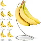 Relaxdays Bananenhalter 8 x 8 cm silber
