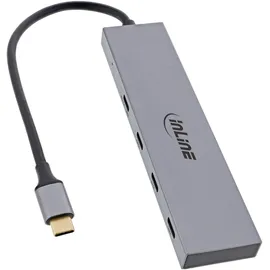 InLine USB 3.2 Gen.2 Hub (10Gb/s), 4 Port USB-C, OTG, Aluminiumgehäuse,