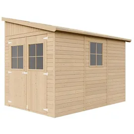 TIMBELA Anbau-Gartenhaus 2,97 x 2,00 m Beige