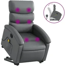 vidaXL Massagesessel mit Aufstehhilfe Kunstleder 92 x 99,5 x 0 cm Grau