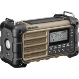 Sangean MMR-99 Outdoorradio UKW Notfallradio, Bluetooth® Solarpanel, spritzwassergeschützt, staubdicht, Taschenlampe Braun