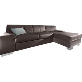 DOMO collection Eckcouch Kunstleder 2-Sitzer Braun