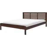 Beliani Bett mit Lattenrost Holz CARNAC 180 x 200 cm Dunkelbraun