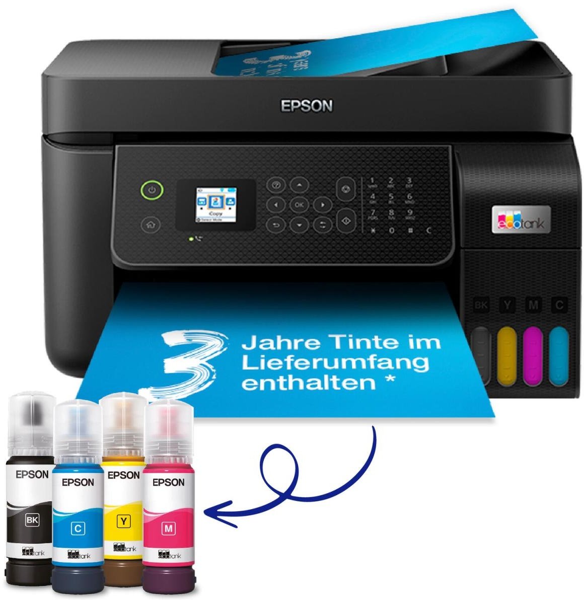 3 Jahre erweiterbare Garantie gratis nach Registrierung* / 40€ Cashback sichern* Epson EcoTank ET-4800 A4-Tintentank-Multifunktionsdrucker