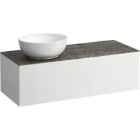 Laufen Schubladenelement, 1 Hahnloch, Steinplatte Marrone Naturale, Ausschnitt links,