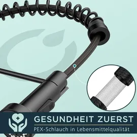 hottist Wasserhahn Küche Hochdruck Schwarz