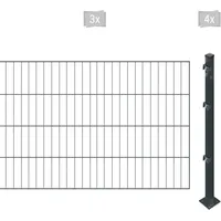 Arvotec Einstabmattenzaun 6 m x 80 cm Grau/Kunststoff