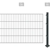 Arvotec Einstabmattenzaun 6 m x 80 cm Grau/Kunststoff