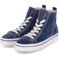 Gabor Damen High Top-Sneaker, Schnürschuh, Freitzeitschuh mit Best Fitting, Gr. 44 - Blau - 44