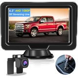 Vtopek AHD 1080P Rückfahrkamera Auto Kit Rückfahrkamera mit 4,3" Monitor 5 Rückfahrlinie IP68 Wasserdicht Nachtsicht Rückfahrkamera Nachrüsten Einparkhilfe Rückfahrkamera Kabel für Wohnmobil LKW RV