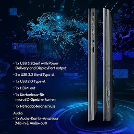 Medion Avantum 15 E1 15,6" Ryzen 5 7430U 32 GB RAM 1 TB SSD Radeon Graphics Win11 Home Grau