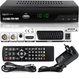 hd-line 2910 DVBT2 Receiver Full HD 1080P 4K für TV (HEVC/H.265 HDMI SCART, USB 2.0, DVBT-2, DVB-T2, DVB T2, DVBT 2), Reciver, Resiver, Empfänger, Schwarz, Echosat 20910 S, 2910echo