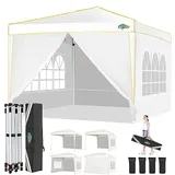 COBIZI Pavillon 3x6m, Faltpavillon 3x6 Wasserdicht Stabil mit 6 Seitenteilen Partyzelt Pop Up Camping Pavillon Gartenzelt Gartenpavillon für Garten, Party, Festival, Hochzeit, UV-Schutz, Schwarz