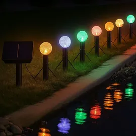 GLOBO Lichterkette Kunststoff 770x3x15cm 20x LED RGB Farbwechsel schwarz