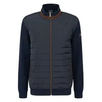 Bugatti Sweatjacke mit Materialmix blau