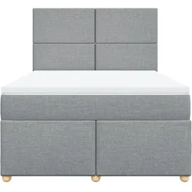 vidaXL Boxspringbett 140 x 200 cm Hellgrau