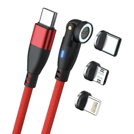 Realpower Magnetic cable 100 Watt,1m,rot mit Adaptern
