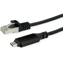 Roline USB 3.2 Gen 2 Typ C zu Gigabit Ethernet Konverterkabel, schwarz, 3 m