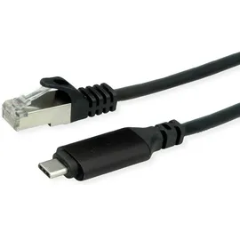 Roline USB 3.2 Gen 2 Typ C zu Gigabit Ethernet Konverterkabel, schwarz, 3 m