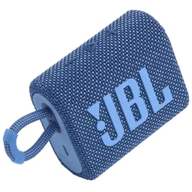 JBL GO 3 Eco – Kleine Bluetooth Box aus recyceltem Material in Blau – Wasserfester, tragbarer Lautsprecher für unterwegs – Bis zu 5h Wiedergabezeit mit nur einer Akkuladung