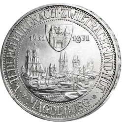Weimarer Republik 3 Reichsmark 1931 Magdeburg