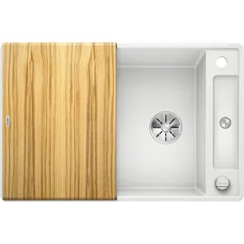 Blanco Axia III 45 S-F weiß + Excenterbetätigung + InFino + Holzschneidbrett