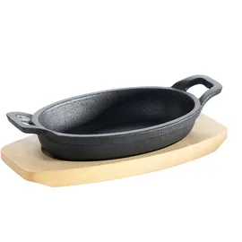 Gusseisenkuss Gusseisenpfännchen Grillpfanne oval 21 x 15,5 cm