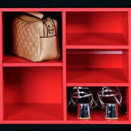 KESPER Schuhschrank 103,5 x 48 x 29,5 cm mit Sitzkissen rot / rot