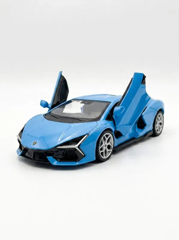 Lamborghini Revuelto Modellauto im Maßstab 1:36, mattschwarz, mit zu öffnenden Türen, Rücklaufschnellverschluss, die-cast Modellauto, Sammlerstück zum Ausstellen, Kinder-Spielzeug, Geschenk