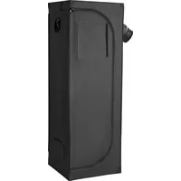 SucceBuy Growzelt 60x60x180 cm, Indoor-Pflanzenzelt mit LED-Zuchtlicht & Belš1ftungssystem, Growbox aus 600D Mylar, Gew?chshaus fš1r Blumen und... - Schwarz