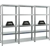 Proregal Mega Deal 3x Schwerlastregal Steel Eagle HxBxT 180 x 80 x 40 cm Fachlast 130 kg Verzinkt