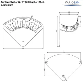 VARIOSAN Schlauchhalter 42 x 31 x 19 cm grau