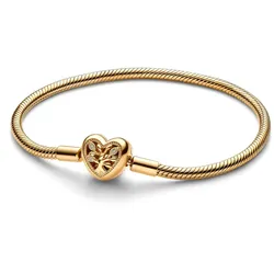 Pandora 563516C01 Damen Charms-Armband Familienbaum Goldfarben, 17 cm