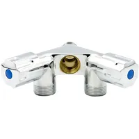 stabilo-sanitär Waschgeräte-Ventil mit Doppelanschluss 2x 3/4" x 1/2" grau