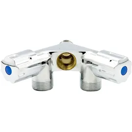 stabilo-sanitär Waschgeräte-Ventil mit Doppelanschluss 2x 3/4" x 1/2" grau