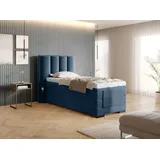 Veros Boxspringbett mit Motor 90x200 cm; Dunkelblau (Webstoff) - Blau